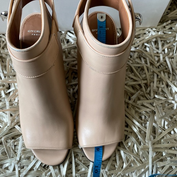 NEW Givenchy Shark Lock Open Toe Wedge Ankle Booties - Picture 3 of 15